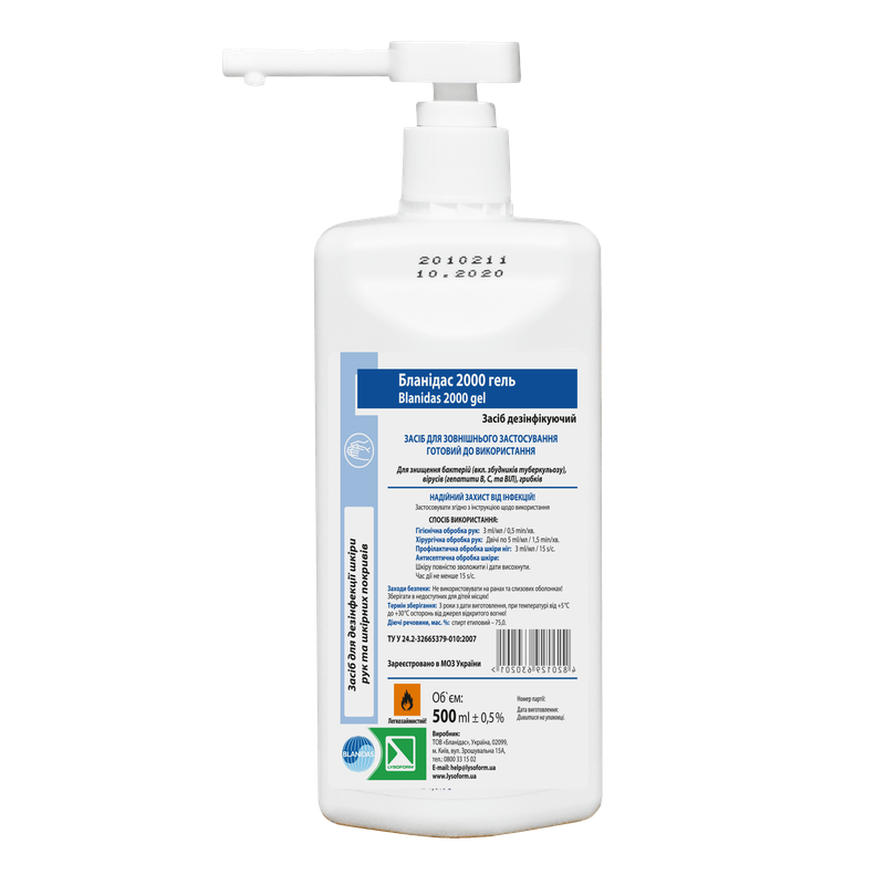 Засіб дезінфікуючий "Бланідас 2000 гель (Blanidas 2000 gel)" 500 мл